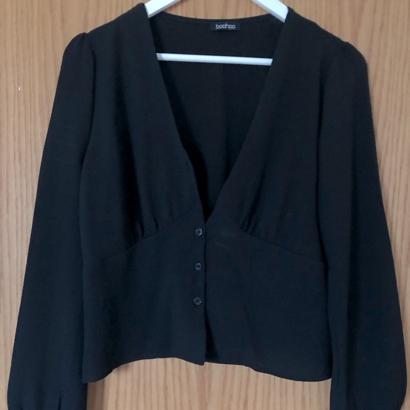 BOOHOO BLACK BLOUSE - Picture 1 of 4